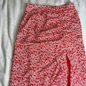 Red midi skirt with slit from Lush!